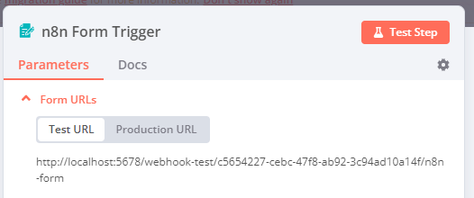 表单 URL 截图