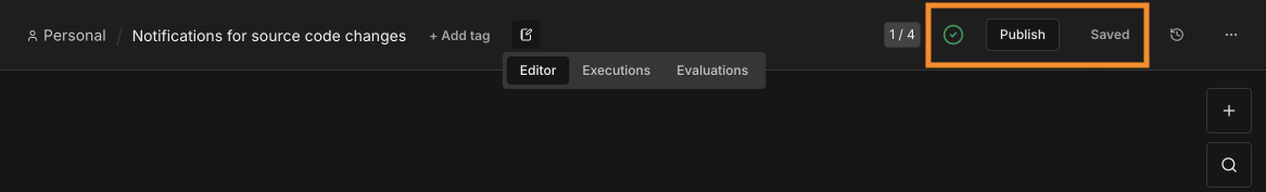 打开工作流时的初始状态