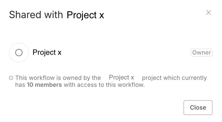 项目内的共享选项截图